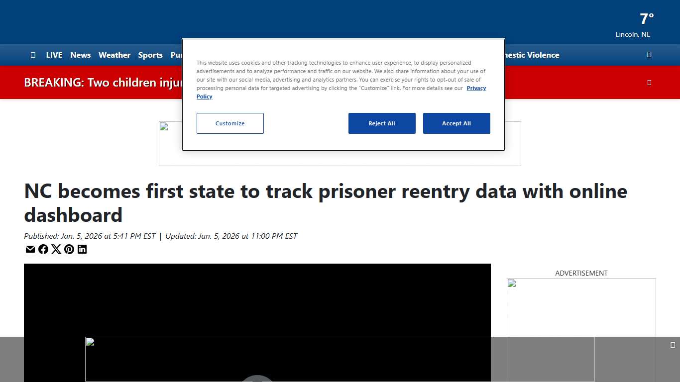 NC becomes first state to track prisoner reentry data with online dashboard